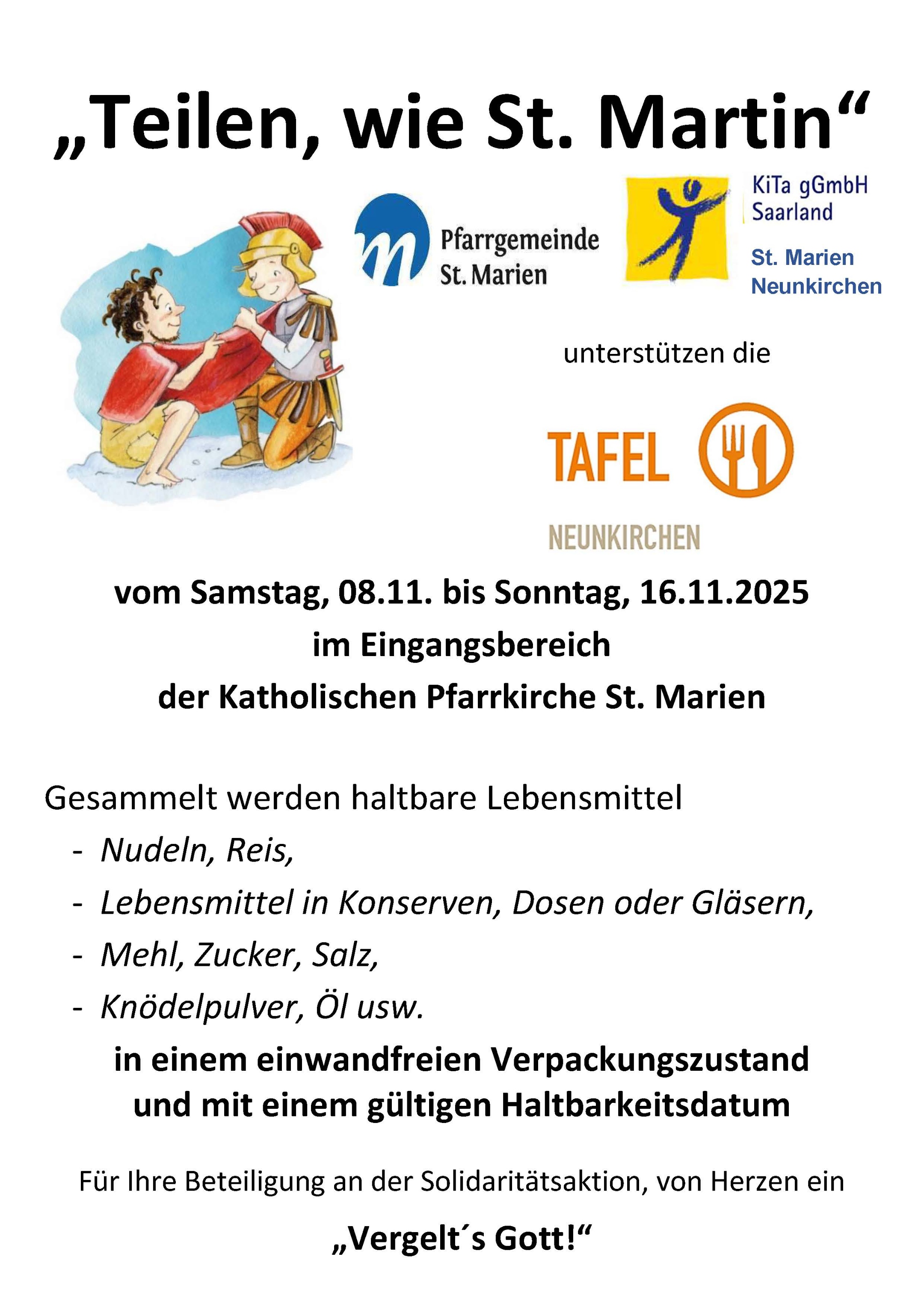 Plakat Teilen wie Sankt Martin 2025